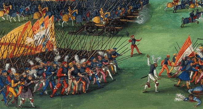 el-triunfo-de-maximiliano-detalle-escuadrones-luchando